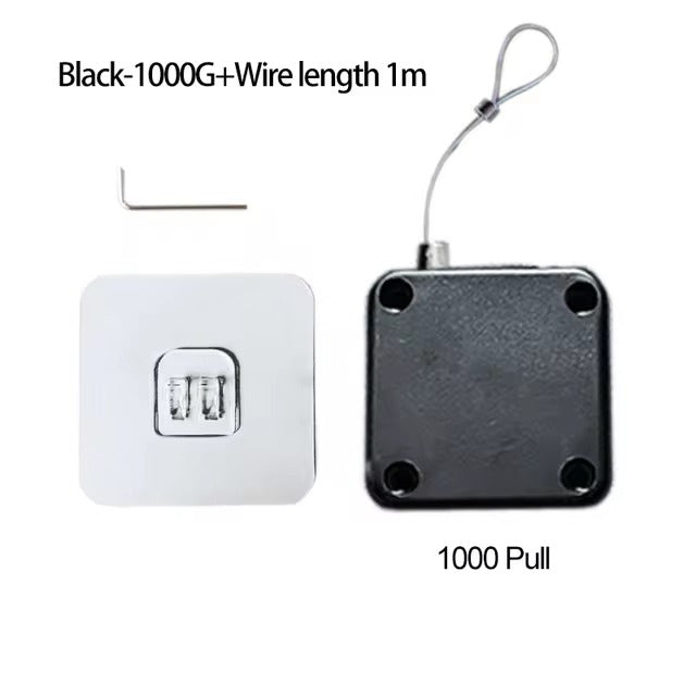 Adjustable, easy-to-install automatic door closer with pull cord mechanism, ensuring smooth door closure without the need for drilling, perfect for home or office use.